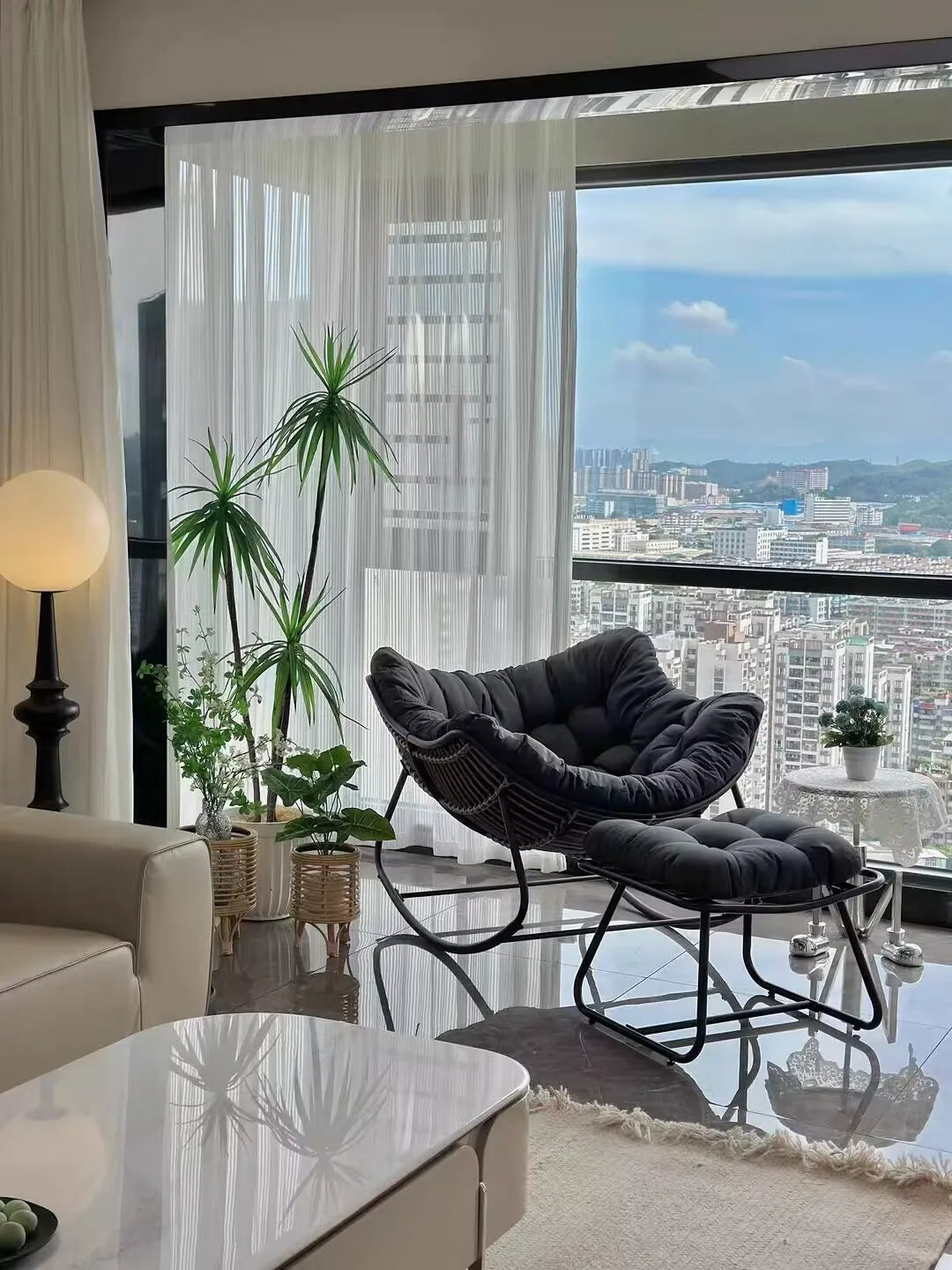 Cozy Rattan Rocker Recliner