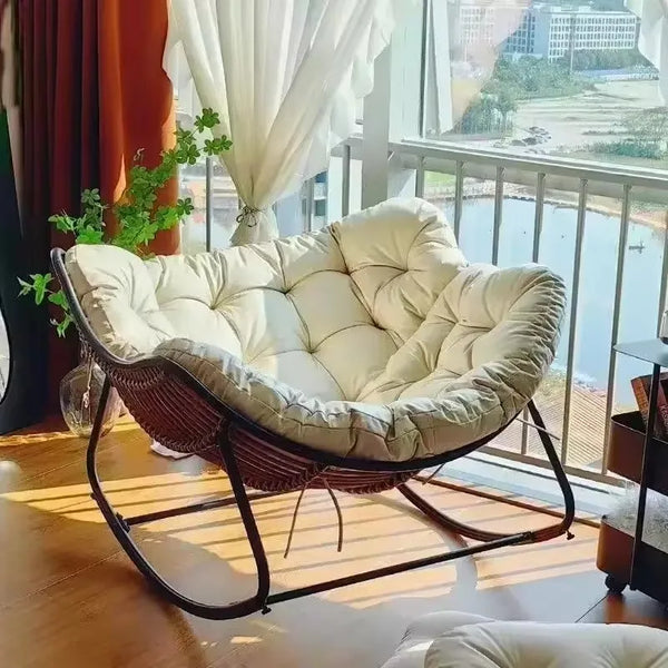 Cozy Rattan Rocker Recliner
